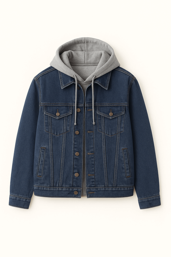 Áo Jeans Hoodie Layer